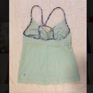 Lululemon Skinny Strap Mint/Multi-floral Trim Top